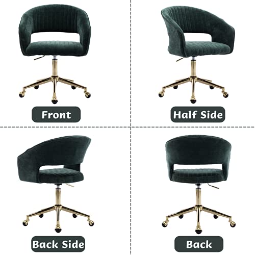 WAHSON OFFICE CHAIRS, Wahson Fabric Home Office Chair Modern Swivel Desk Chair Height Adjustable Task Chair with Golden Base, Vanity Chair for Teens Adults