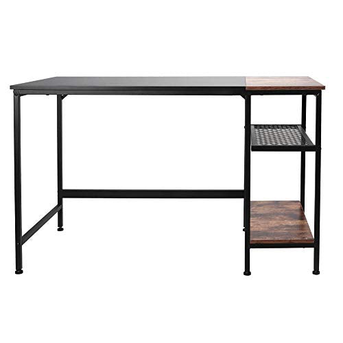 Wakects, Wakects Computer Desk, Laptop Table, Office Table with 2 Layer Bracket, Industrial Style Office Desk for Home Office