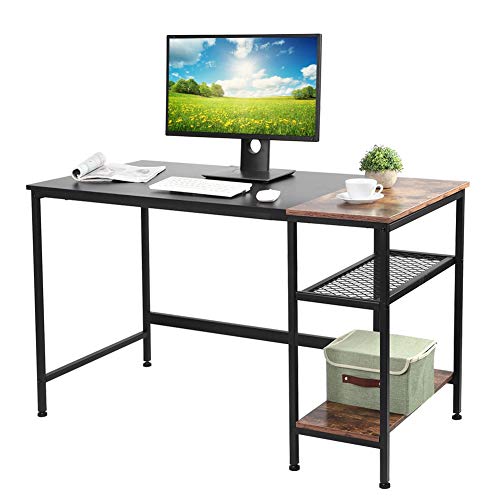 Wakects, Wakects Computer Desk, Laptop Table, Office Table with 2 Layer Bracket, Industrial Style Office Desk for Home Office