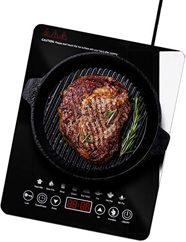 WantJoin, WantJoin Induction Hob Single Induction Cooker 8 Temperature Power Setting Multiple Power Levels with LED Display Electric Cooktop, 2200W