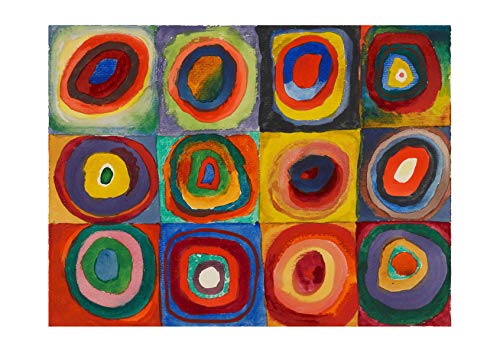 Spiffing Prints, Wassily Kandinsky - Squares with Concentric Circles 1913 - Extra Large - Archival Matte - Framed