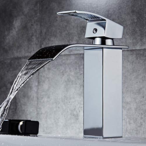 XIFIRY, Waterfall Basin Sink Mixer Tap Bathroom Lever Single Handle Chrome Leadless Brass Faucet (SLT03)