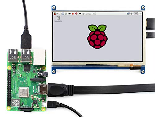 Waveshare, Waveshare 7 inch Display for Raspberry Pi 4 Capacitive Touchscreen HDMI LCD (C) 1024x600 Resolution IPS with 170° View Angle Support