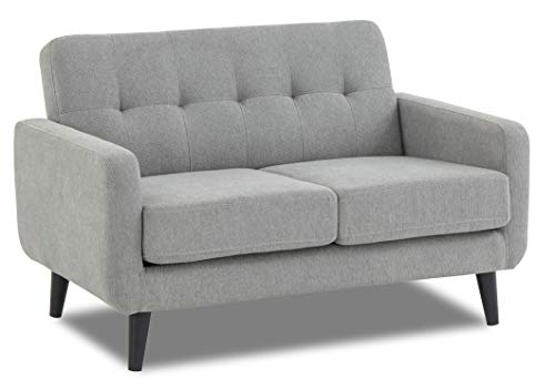 WeDoSofas, WeDoSofas Grey Sofa Fabric 2 Seater - New, Light Grey, Wooden Legs