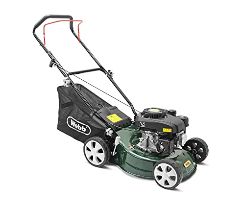 Webb, Webb Classic WER410HP 4 Wheel Petrol Rotary Lawnmower with 7 Cutting Heights, 41cm Cutting Width and 45L Collection Bag - 2 Year