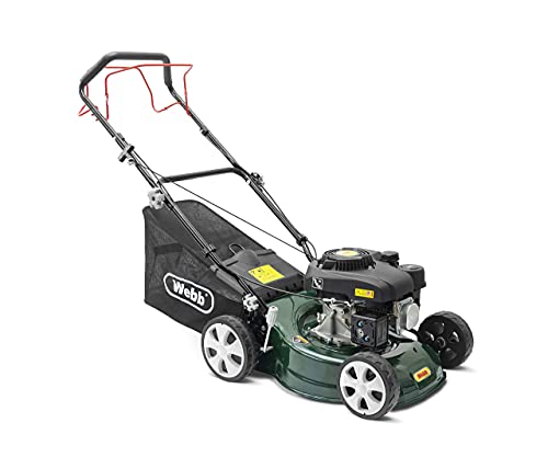 Webb, Webb Classic WER410SP Self Propelled 4 Wheel Petrol Rotary Lawnmower, 7 Cutting Heights, 41cm Cutting Width and 45L Collection Bag - 2 Year Guarantee