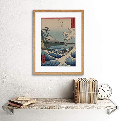 Wee Blue Coo, Wee Blue Coo Utagawa Japanese Sea Off Satta Old Painting Picture Framed Wall Art Print