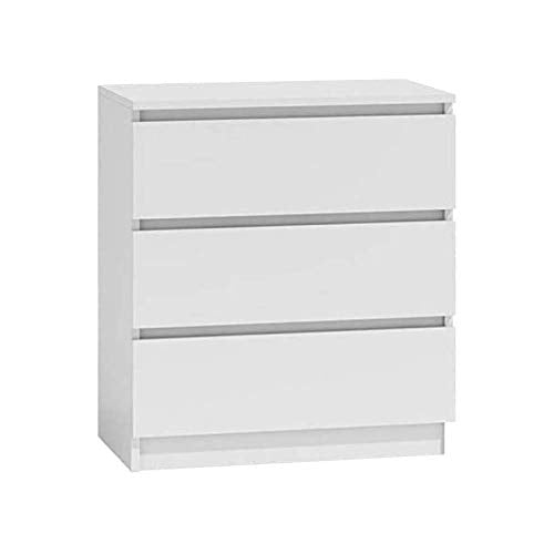 WHATSIZE ENTERPRISE, WhatSize Enterprise – Moderna – Chest of Drawers – 3 Drawer Cabinet, White