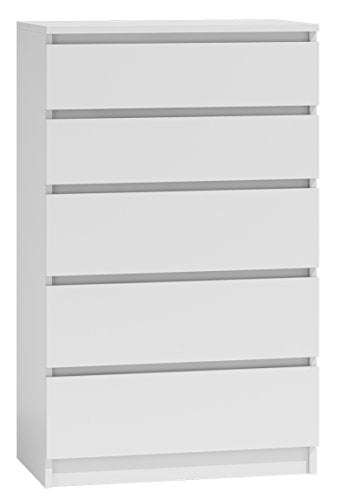 WHATSIZE ENTERPRISE, WhatSize Enterprise – Moderna – Chest of Drawers – 5 Drawer Cabinet, White