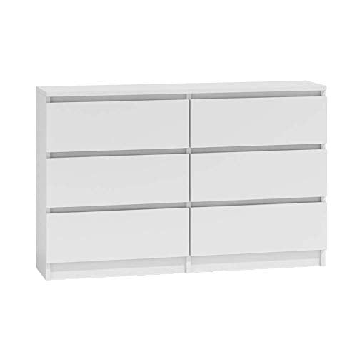 WHATSIZE ENTERPRISE, WhatSize Enterprise – Moderna – Chest of Drawers – 6 Drawer Cabinet, White