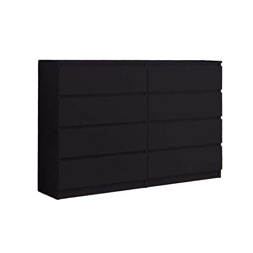 WHATSIZE ENTERPRISE, WhatSize Enterprise – Moderna – Chest of Drawers – 8 Drawer Cabinet, Black