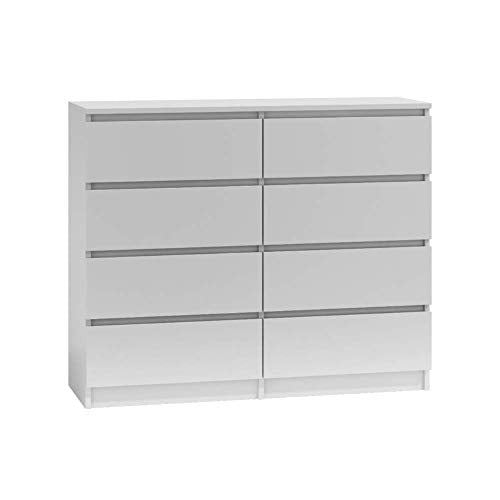 WHATSIZE ENTERPRISE, WhatSize Enterprise – Moderna – Chest of Drawers – 8 Drawer Cabinet, White