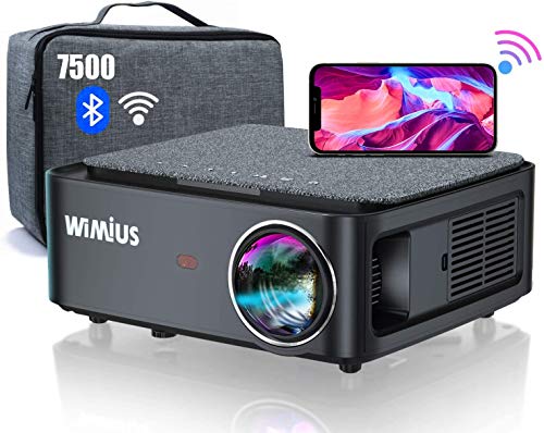 WiMiUS, WiFi Bluetooth Projector,WiMiUS K1 7500 L Video Projector Native 1920x1080 Full HD Support 4K with ±50° 4D Zoom Keystone Correction