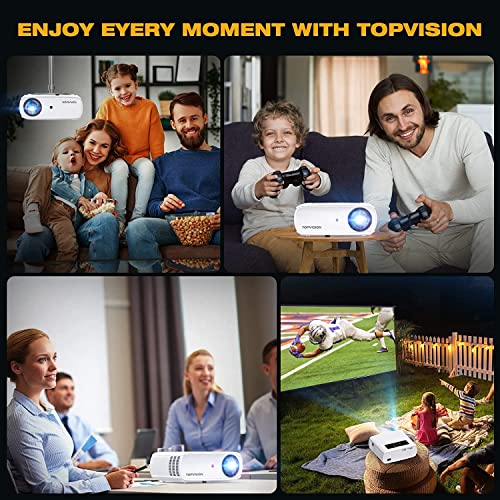 TOPVISION, WiFi Projector, TOPVISION 9500L Projector Support 4K, Native 1080P Video Projector with Latest Touch Screen & Synchronize Smartphone