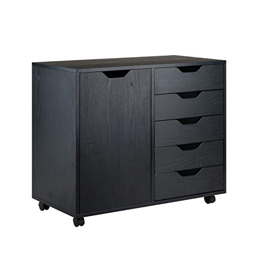 Winsome, Winsome Cabinet, Drawers, MDF, Black, 26.3"H x 30.71"W x 15.9"D