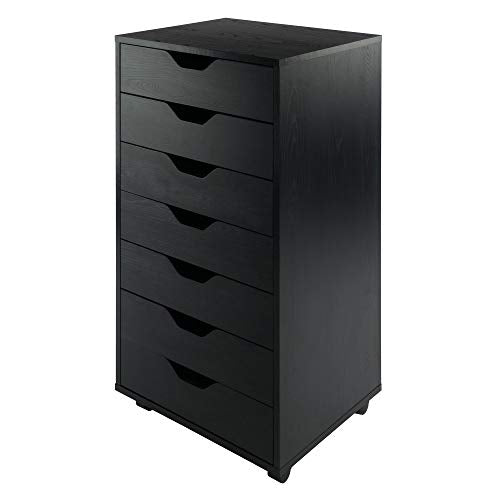 Winsome, Winsome Storage/Organization, Wood, Black, 7 Drawer