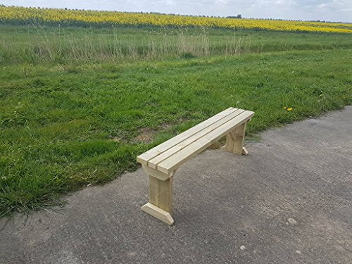 Arbor Garden Solutions, Wooden Picnic Bench, Outdoor Garden Fence Seat (4ft, Light Green (Natural))