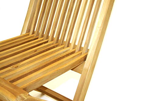 BE Furniture, Wooden Teak Garden Furniture Set, 4 x Folding Chairs