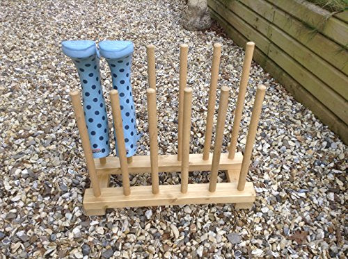 Welly Racks 4 U, Wooden Welly Rack Stand 6 Pairs wellington boot storage solution