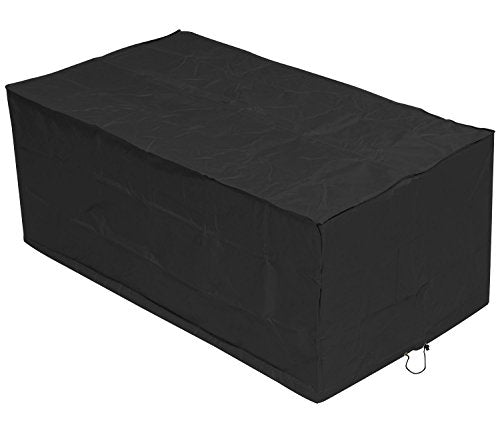 Woodside, Woodside Black 6 Seater Rectangular Waterproof Outdoor Garden Patio Table Cover Heavy Duty 600D Material 0.7m x 1.72m x 0.94m