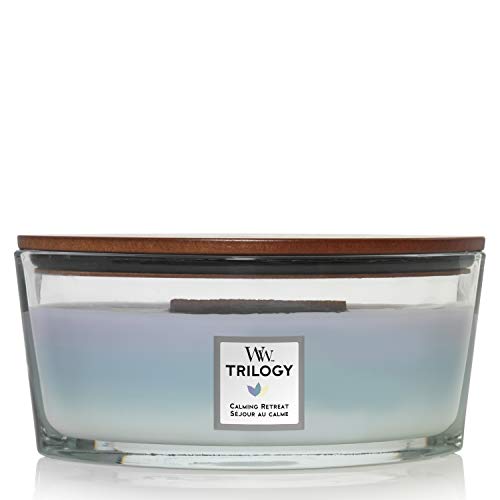 Woodwick, Woodwick Ellipse Trilogy Scented Candle with Crackling Wick | Calming Retreat | Up to 50 Hours Burn Time, Calming Retreat