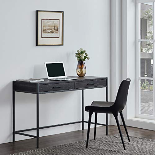 Caffoz, Writing Desk by Caffoz | Study Computer Desk | Dark Brown | Laptop PC Table Workstation with 2 Drawers for Home Office | Storage Space