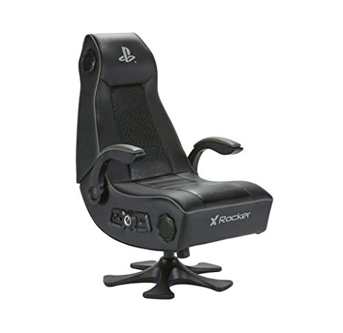 X-Rocker, X-Rocker Officially Licensed PlayStation Infiniti+ 4.1 Stereo Audio Gaming Chair with Vibration, Comfy Folding Gamer Seat, Leather Look – Black