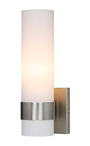XiNBEi, XiNBEi Wall Light 1 Light Sconce Vanity Lights with Cylinder Glass in Brushed Nickel, Indoor Bath Wall Lamp for Bathroom, Bedroom & Kitchen XB-W185-BN