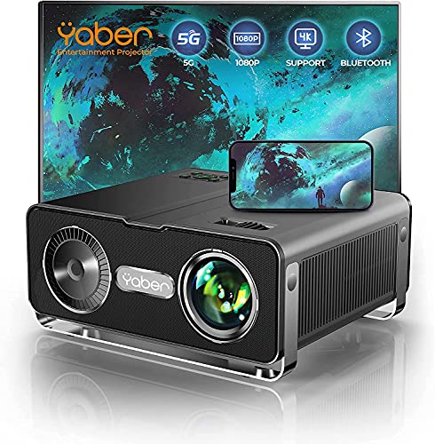 YABER, YABER V10 Projector 5G WiFi 8500 Lumen Bi-Directional Bluetooth 5.0 Projectors Real 1920 x 1080P Support 4K&PPT