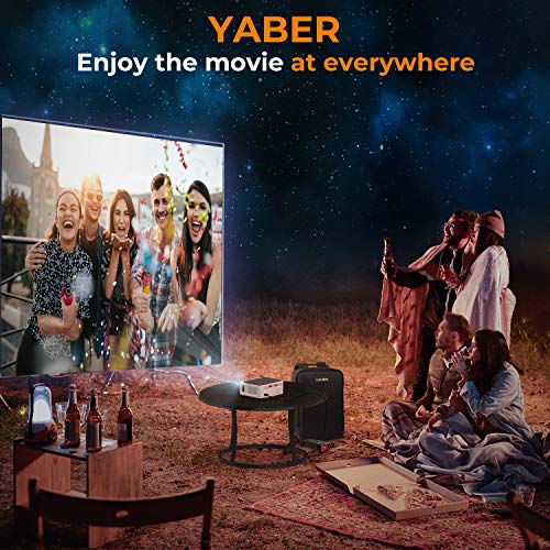 YABER, YABER WiFi Bluetooth Projector, 8000 Lumen Projector 1080P HD Portable[Projector Bag Include]With 4-Point Keystone, Digital Zoom