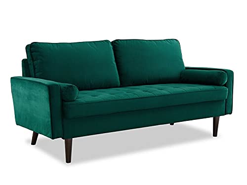 YIE, YIE 3 Seater Velvet Sofa Luxury Fabric Couch Settee Suite Luxury Upholstered Seat (Color : Green)