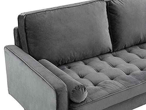 YIE, YIE 3 Seater Velvet Sofa Luxury Fabric Couch Settee Suite Luxury Upholstered Seat (Color : Grey)