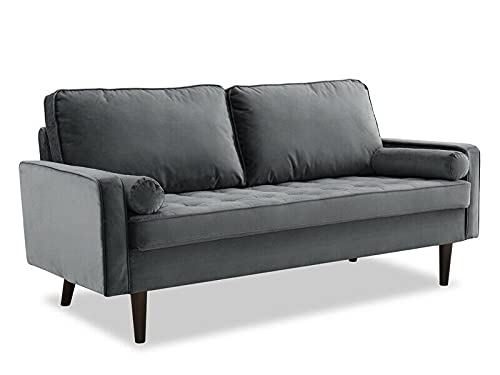 YIE, YIE 3 Seater Velvet Sofa Luxury Fabric Couch Settee Suite Luxury Upholstered Seat (Color : Grey)