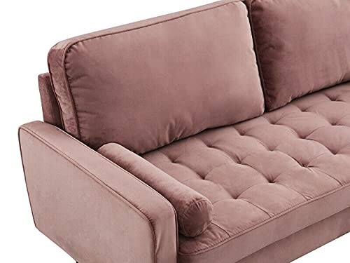 YIE, YIE 3 Seater Velvet Sofa Luxury Fabric Couch Settee Suite Luxury Upholstered Seat (Color : Smokey Rose)