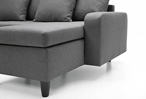 YIE, YIE Corner Sofa Left & Right, Dark Grey, Light Grey or Chocolate Brown (Color : Dark Grey Right)
