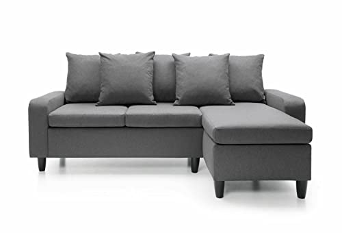 YIE, YIE Corner Sofa Left & Right, Dark Grey, Light Grey or Chocolate Brown (Color : Dark Grey Right)