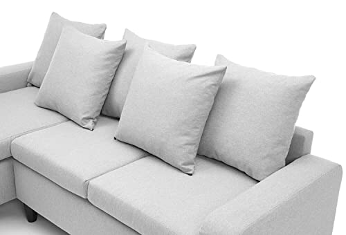 YIE, YIE Corner Sofa Left & Right, Dark Grey, Light Grey or Chocolate Brown (Color : Light Grey Left)