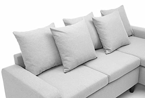 YIE, YIE Corner Sofa Left & Right, Dark Grey, Light Grey or Chocolate Brown (Color : Light Grey Right)