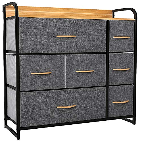 YITAHOME, YITAHOME Chest of Drawers, Cationic Fabric 7-Drawer Storage Organizer Unit for Bedroom Living Room Closet