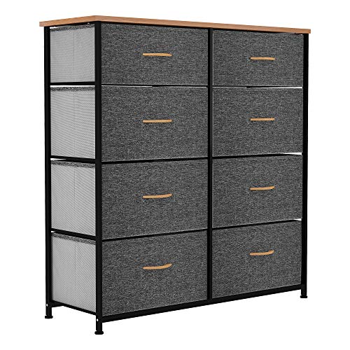 YITAHOME, YITAHOME Chest of Drawers, Cationic Fabric 8-Drawer Storage Organizer Unit for Bedroom Living Room Closet, Sturdy Steel Frame