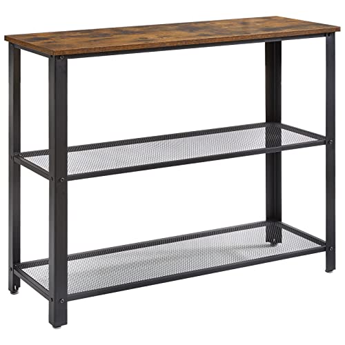 YMYNY, YMYNY Industrial Console Table, Narrow Sofa Side Table, Hallway Table with Storage Shelves, End Table for Living Room, Entrance, Foyer