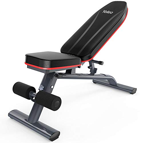 YOLEO, YOLEO Adjustable Commercial Grade Weight Bench Foldable 550lbs Capacity Multiuse Full Body Workout Bench Weight Lifting Sit Up