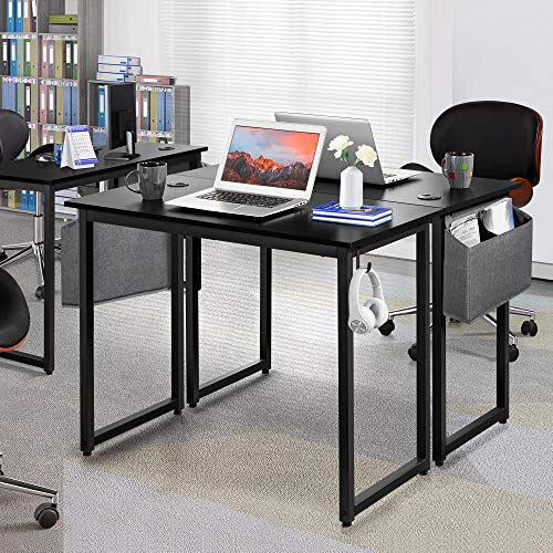 Yaheetech, Yaheetech 100x50x75cm Writing Desk, Computer Desk, PC Laptop Study Workstation with Storage Bag Earphone Hook for Home Office