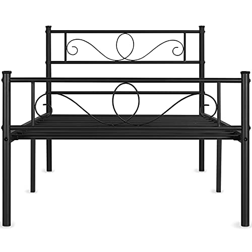 Yaheetech, Yaheetech 3ft Single Metal Bed Frame Solid Bedstead Base with Headboard and Footboard, Metal Slat Support and Underbed Storage