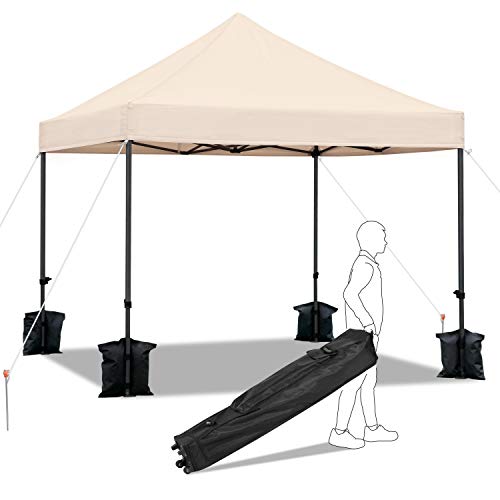 Yaheetech, Yaheetech 3x3M Fully Waterproof Pop Up Garden Gazebo, Commercial Heavy Duty Instant Tent, Outdoor Party Camping Shelter with Wheeled