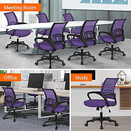 Yaheetech, Yaheetech Adjustable Desk Chair Office Chair Comfy Swivel Mesh Chair Ergonomic Work Chair Mid-Back Task Chair with Arms for Home