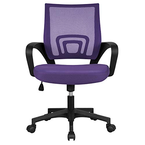 Yaheetech, Yaheetech Adjustable Desk Chair Office Chair Comfy Swivel Mesh Chair Ergonomic Work Chair Mid-Back Task Chair with Arms for Home