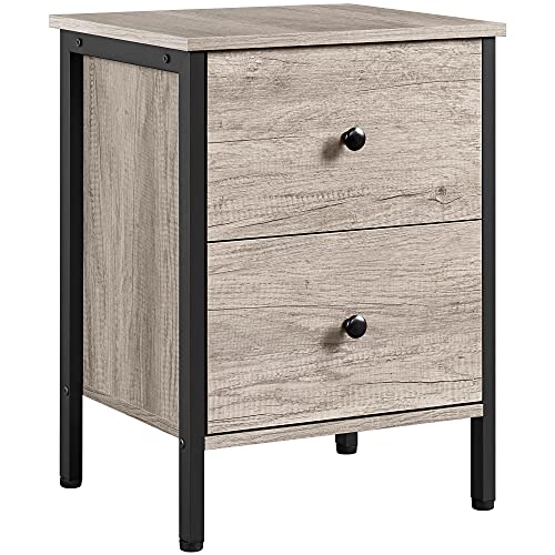 Yaheetech, Yaheetech Bedside Table, Nightstand, Metal-Framed Side table with 2 Drawers,Storage Side Table for Living Room/Bedroom/Office
