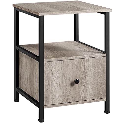 Yaheetech, Yaheetech Bedside Tables with Drawers,Nightstand with storage, End Tables Small Side Table with Storage Space Metal Frame Tea Table Sofa