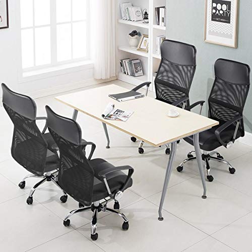 Yaheetech, Yaheetech Black Adjustable Office Chair Executive Computer Chair Mesh Chair High Back with Armrest and Comfortable Lumbar Support for Home Office Study Work Conference